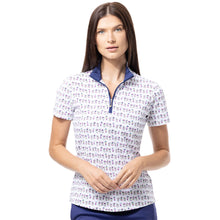 Load image into Gallery viewer, SanSoleil SolTek Lux SS Prnt Bayb Mock W Golf Polo - Baybreeze/M
 - 1