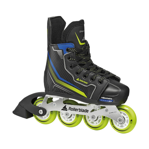Rollerblade Dynamo Adjustable Boys Hockey Skates - Black/Lime/Blue/4-7