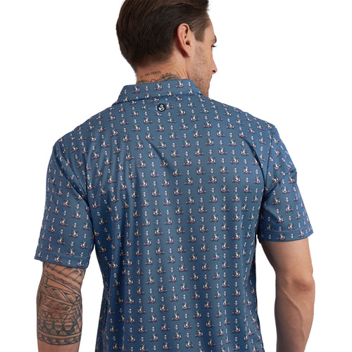 Swannies Golden Blue Horizon Mens Golf Polo - 2