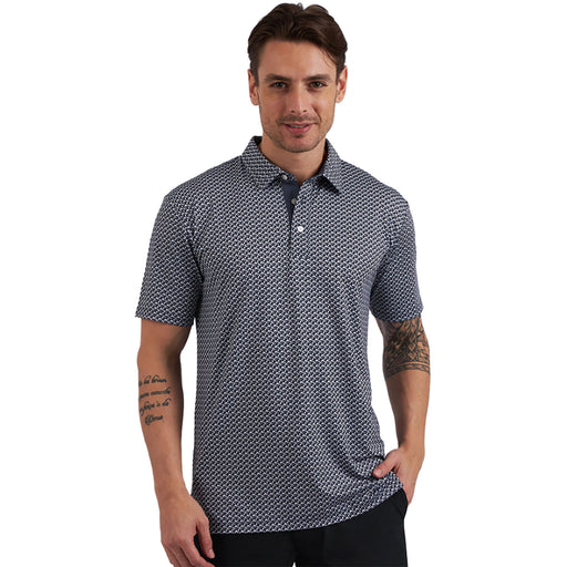 Swannies Deco Navy Mens Golf Polo - Navy/XXL
