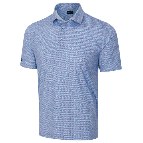 Greg Norman ML75 Stretch Silver Fin Blue Haze Mens Golf Polo