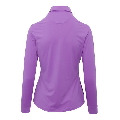Greg Norman Elevate Long Sleeve Half-Zip Lavender Bliss Womens Golf Polo - 2