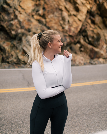 BloqUV Women's Full Zip Crop Top Sun Shirt