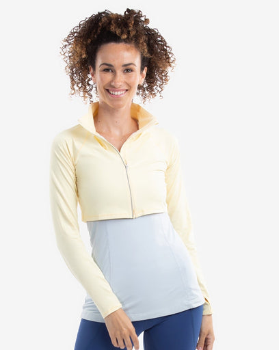 BloqUV Women's Full Zip Crop Top Sun Shirt