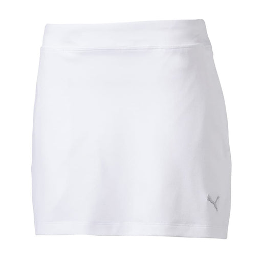 Puma Solid Knit 13in Girls Golf Skort - 01 BRIGHT WHITE/XL