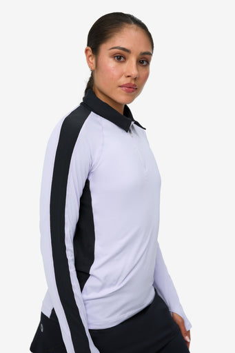 BloqUV Women's Long Sleeve Quarter Zip Polo