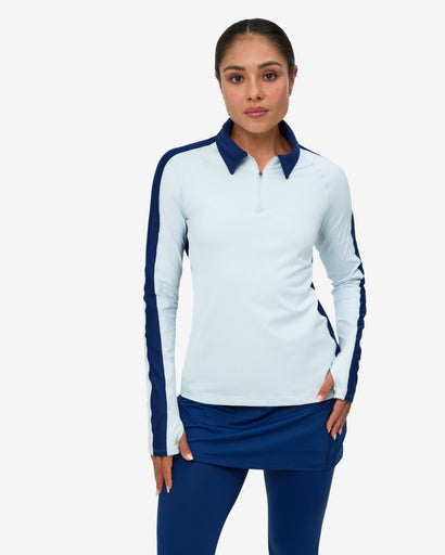 BloqUV Women's Long Sleeve Quarter Zip Polo