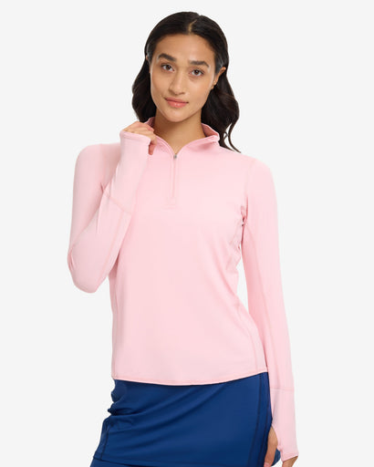 BloqUV Women's Mock Zip Top Relaxed