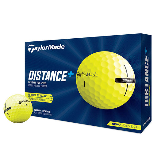 TaylorMade Distance+ Golf Balls - Dozen - Yellow