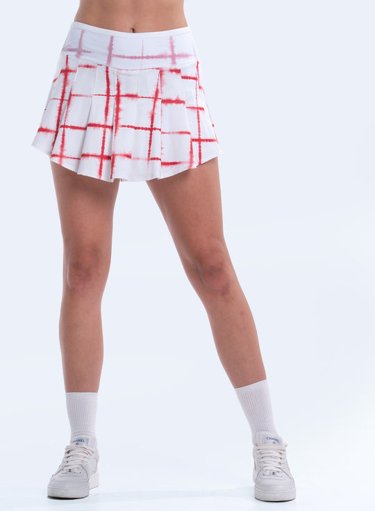 Shibori Plaid Skirt