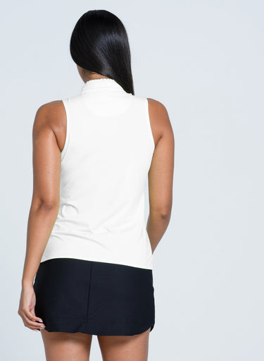 Pleated Placket Sleeveless