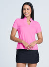 Pleated Placket Short Sleeve