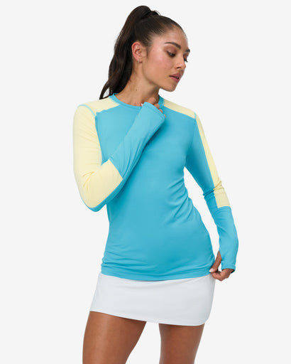 BloqUV Women's Performance Quarter Zip Long Sleeve Crew Shirt