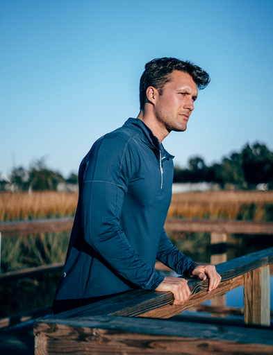 BloqUV Men's Mock Zip Top