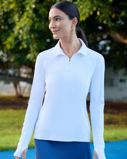 BloqUV Women's Quarter Zip Polo Shirt