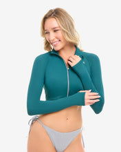 Load image into Gallery viewer, BloqUV Women's Full Zip Crop Top Sun Shirt
 - 48