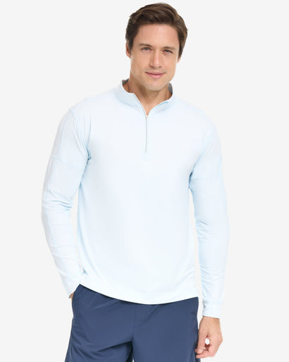 BloqUV Men's Mock Zip Top