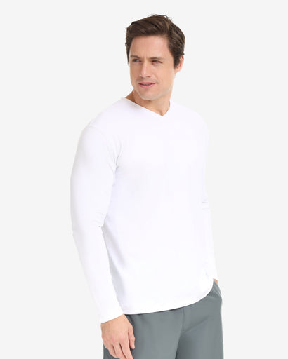 BloqUV Men's Performance V-Neck Long Sleeve Shirt