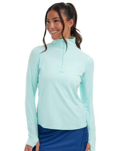 BloqUV Women's Mock Zip Top Relaxed