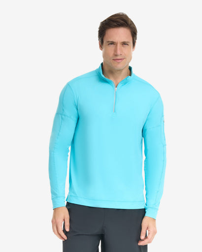 BloqUV Men's Mock Zip Top