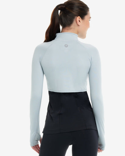 BloqUV Women's Full Zip Crop Top Sun Shirt