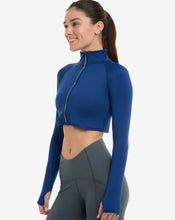 Load image into Gallery viewer, BloqUV Women's Full Zip Crop Top Sun Shirt
 - 12
