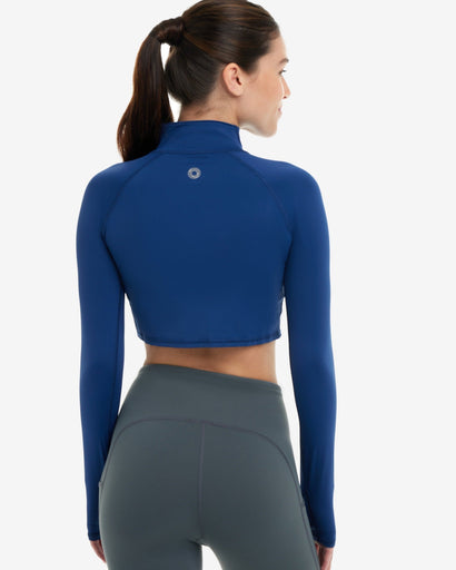 BloqUV Women's Full Zip Crop Top Sun Shirt