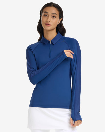 BloqUV Women's Quarter Zip Polo Shirt