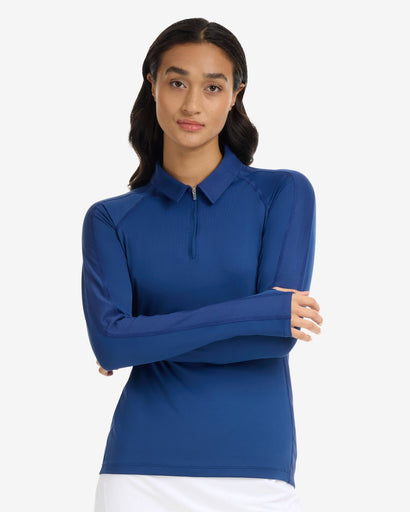 BloqUV Women's Quarter Zip Polo Shirt