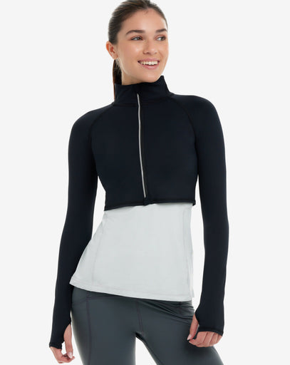 BloqUV Women's Full Zip Crop Top Sun Shirt