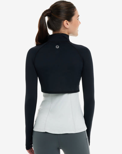 BloqUV Women's Full Zip Crop Top Sun Shirt