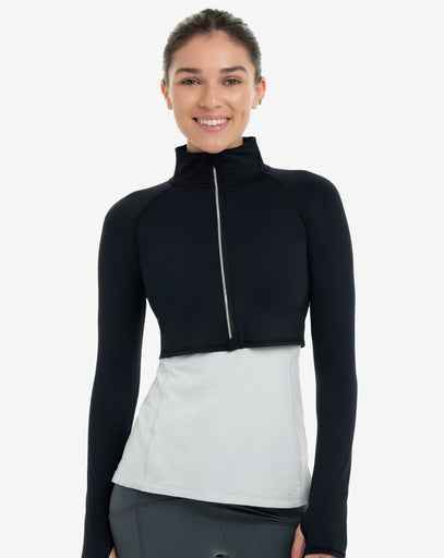 BloqUV Women's Full Zip Crop Top Sun Shirt