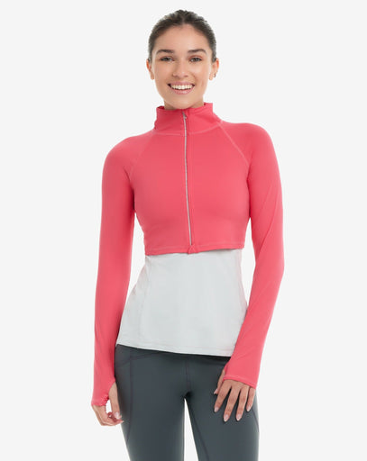 BloqUV Women's Full Zip Crop Top Sun Shirt