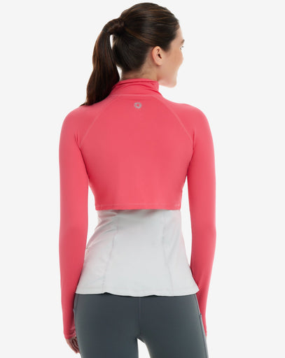 BloqUV Women's Full Zip Crop Top Sun Shirt