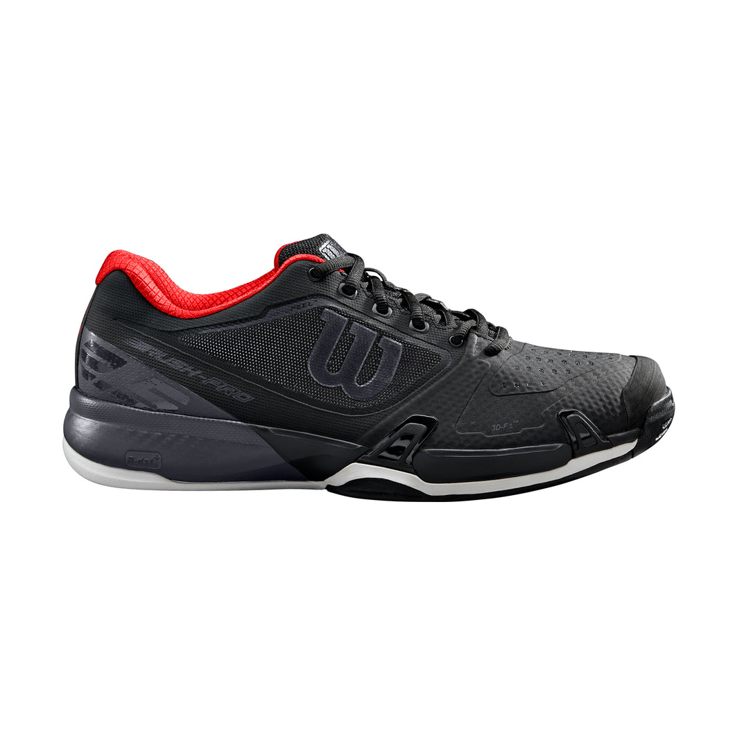 Wilson Rush Pro 2.5 Black Mens Tennis Shoes - Black/Red/14.0