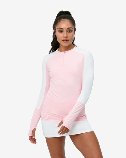BloqUV Women's Performance Quarter Zip Long Sleeve Crew Shirt