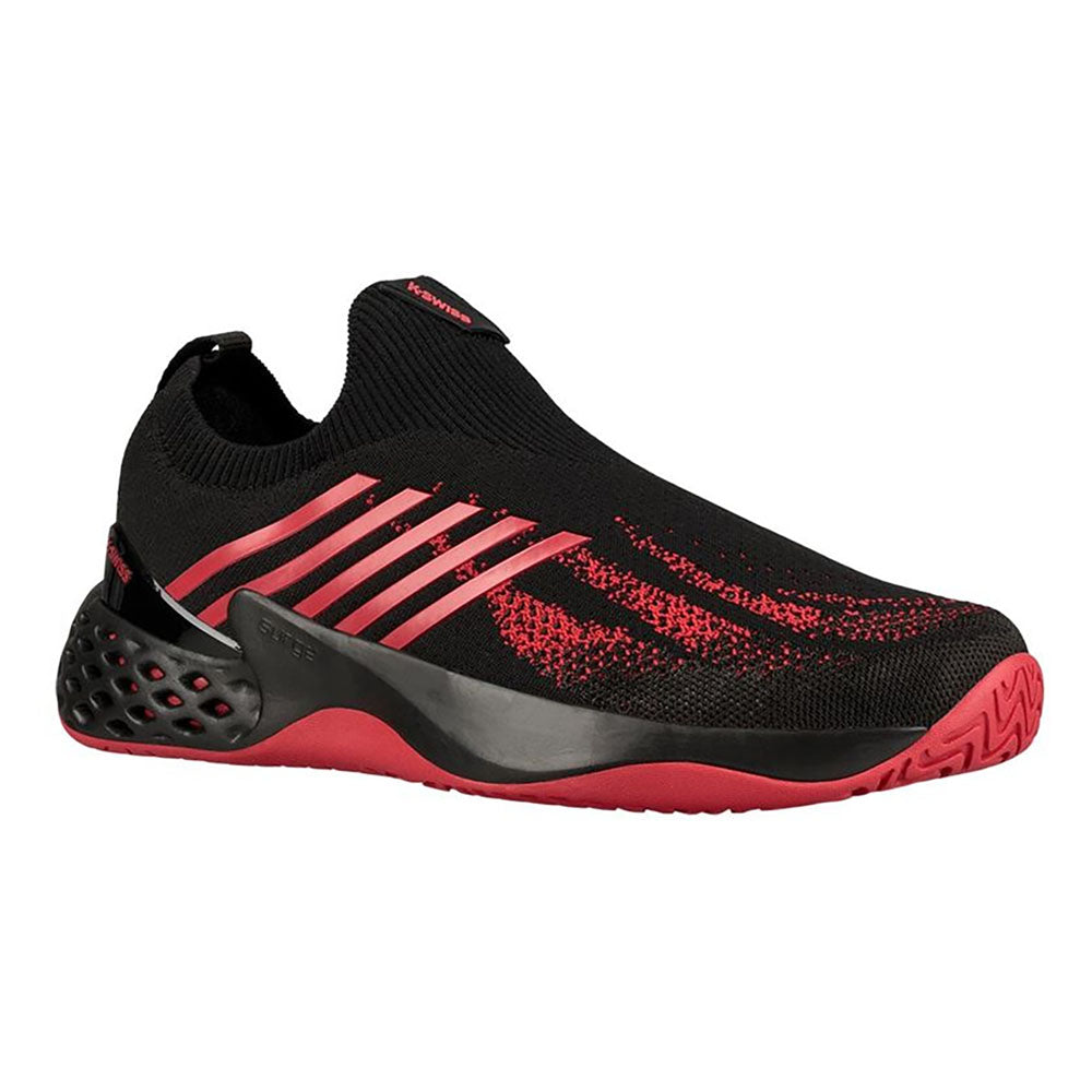 K-Swiss Aero Knit Black Red Mens Tennis Shoes