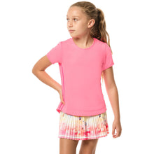 Load image into Gallery viewer, Lucky In Love Dyn HL Girls SS Tennis Shirt - 648 PINK/M
 - 3