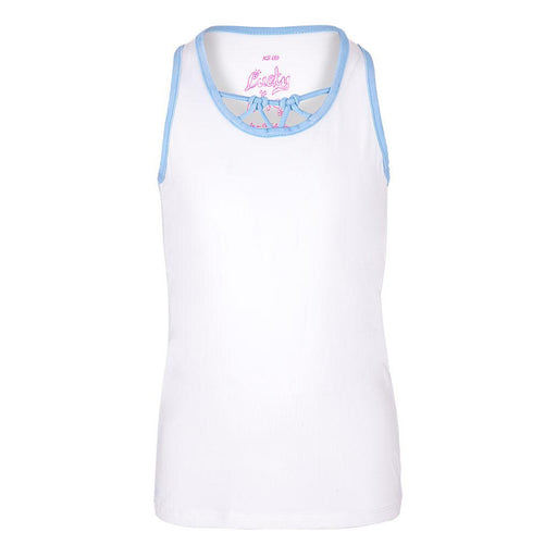 Lucky In Love Why Knot Girls Tennis Tank Top - 120 WHITE/L
