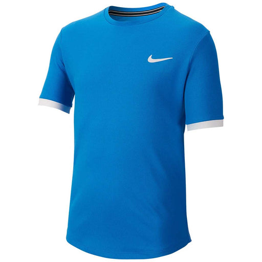 Nike Court Dry Boys Tennis Crew Neck - 403 SIGNAL BLUE/XL