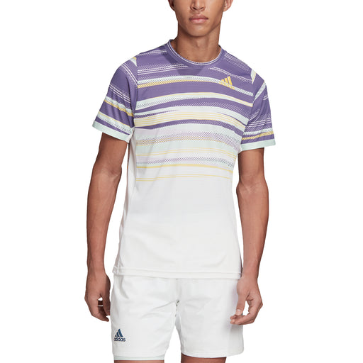 Adidas FL HEAT.RDY WHT Mens SS Crew Tennis Shirt
