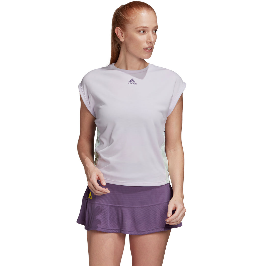 Adidas HEAT.RDY Purple Womens SS Tennis Shirt