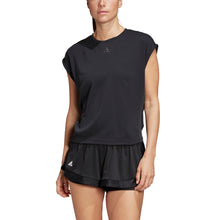 Load image into Gallery viewer, Adidas HEAT.RDY Black Womens SS Tennis Shirt
 - 1