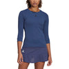 Adidas HEAT.RDY Three-Quarter Sleeve Blue Womens Tennis Shirt