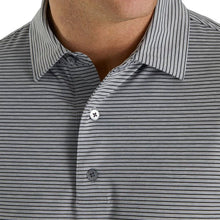 Load image into Gallery viewer, FJ Heather Pinstripe Lisle Self Collar Grey M Polo
 - 3