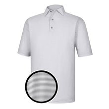 Load image into Gallery viewer, FJ Hthr Lisle Houndstooth Self Collar Grey M Polo
 - 1