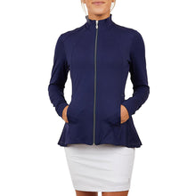 Load image into Gallery viewer, Sofibella Pleated Womens Tennis Jacket - Navy/XL
 - 3