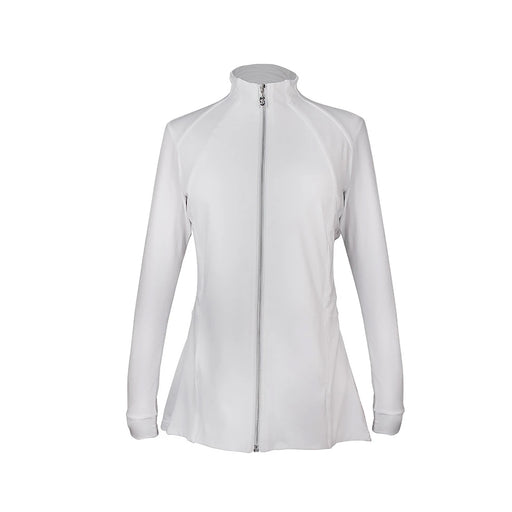 Sofibella Pleated Womens Tennis Jacket - White/XL