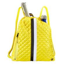 Load image into Gallery viewer, Oliver Thomas In a Cinch Tennis Backpack - Citron Stripe/One Size
 - 4