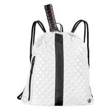 Load image into Gallery viewer, Oliver Thomas In a Cinch Tennis Backpack - White Stripe/One Size
 - 13